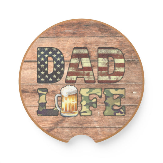 Dad Soapstone Car Coaster, Unique Car Accessory, Funny Gift for Dad, Dinosaur Theme, Father's Day Decor