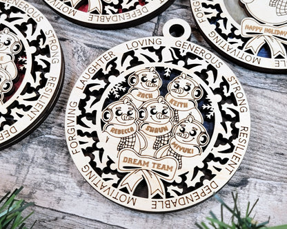 Custom Snow People Family Ornaments - Christmas ornaments, family Christmas, family ornaments