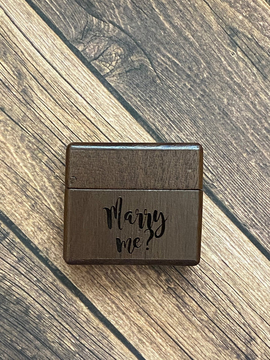 Walnut Wood Ring Box - engagement,wedding,bride,groom,ring