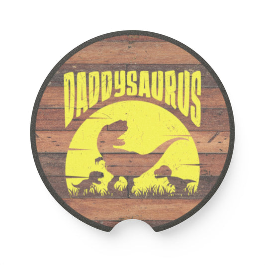 Dad Soapstone Car Coaster, Unique Car Accessory, Funny Gift for Dad, Dinosaur Theme, Father's Day Decor