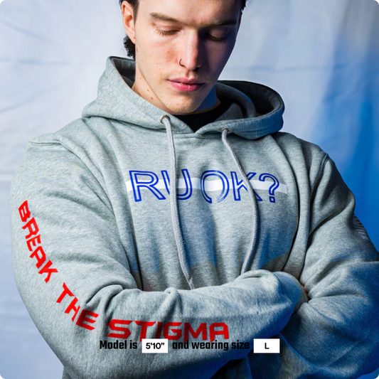 Stigma-Breaking Hoodie - White Line (Heather Grey)