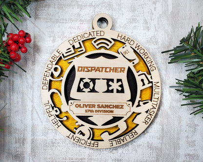 Dispatcher Ornament - emt gift, paramedic, cop, police gift, thin blue line gift, first responder, christmas ornament, firefighter gift
