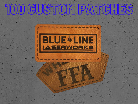 100 Custom Leather Patches for Hats - adhesive patches, hat patches, leather, logo, business