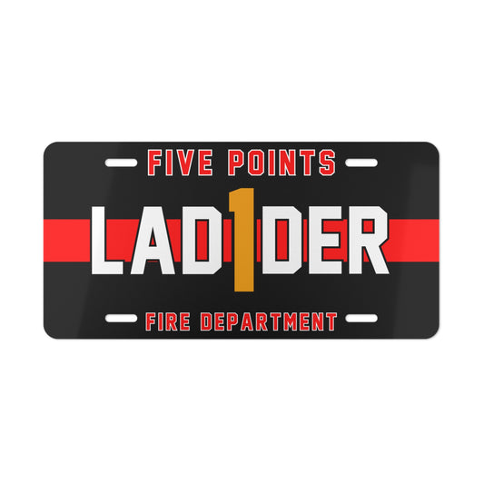 Thin Red Line Fire Department Metal License Plate, Personalized Fire Department , Custom Apparatus Number, Red Gray White, Firefighter Gift,