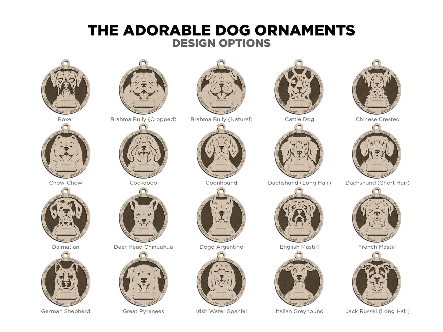 Adorable Dog Ornaments 2 - personalized, custom ornaments, dog ornaments, christmas, dog, pet ornament, boxer, german shepherd