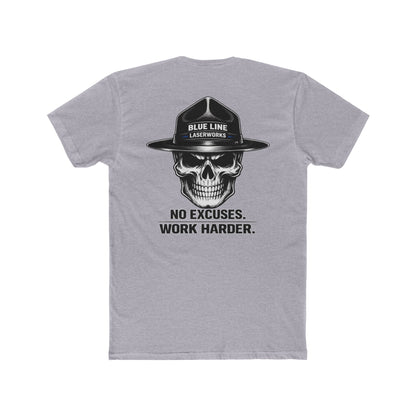Next Level - No Excuses Work Harder tee, Motivational Workout Shirt | Fitness Gym Tee