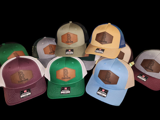 Custom Leather Patch Richardson 112 Hat Multiple Hats- bulk, custom hat, business advertising, patch hat