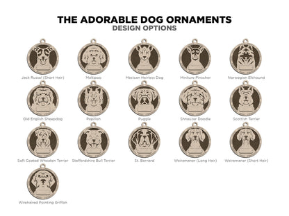 Adorable Dog Ornaments 2 - personalized, custom ornaments, dog ornaments, christmas, dog, pet ornament, boxer, german shepherd