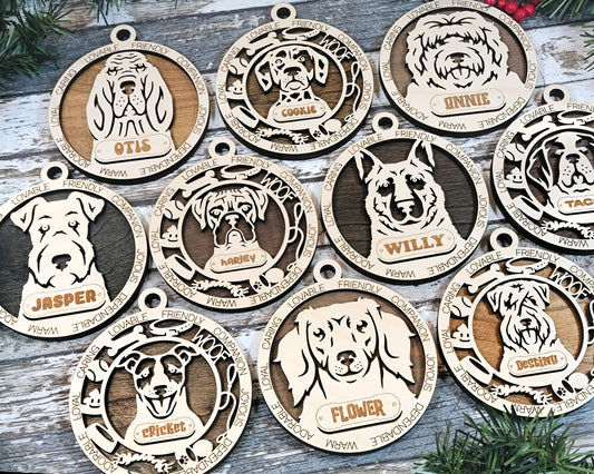 Adorable Dog Ornaments 2 - personalized, custom ornaments, dog ornaments, christmas, dog, pet ornament, boxer, german shepherd