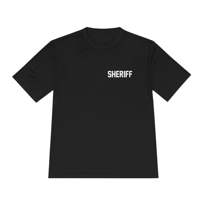 Custom Police/Sheriff Dri Fit Tee | Sheriff T-Shirt, Front Chest and Back Badge Text