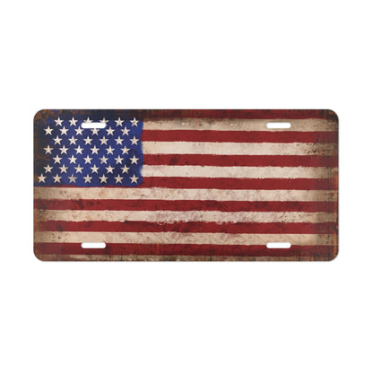 Aluminum License Plate, USA Flag Vanity Plate, Patriotic Car Tag, Vintage American Flag Plate, Gift for Him, Gift for Her, Car Accessories,