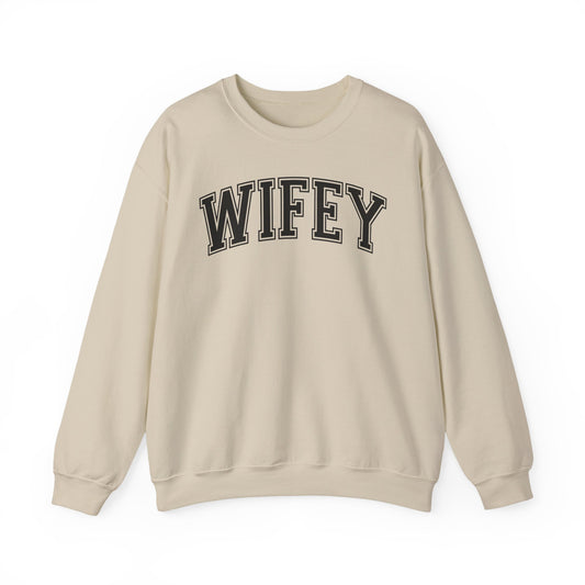 Wifey Sweatshirt, Cozy Crewneck Jumper, Marriage Announcement Top, Gift for Her, Wedding Apparel, Bridal Shower Pullover