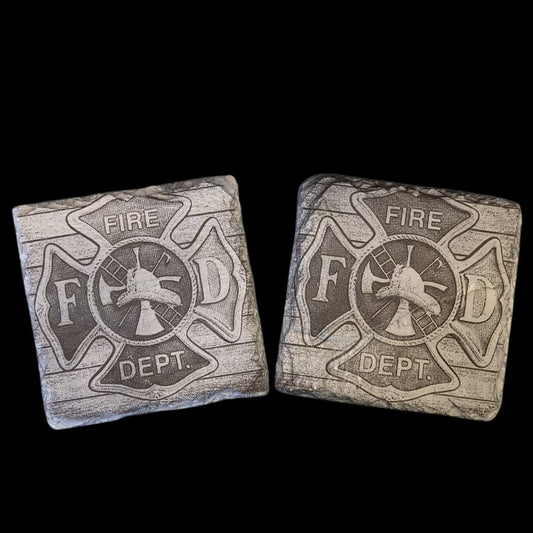 Firefighter Slate Coasters - firefighter, emt, paramedic, slate coasters, laser engraved, ems, law enforcement