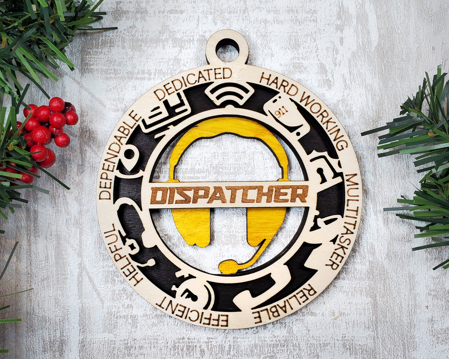 Dispatcher Ornament - emt gift, paramedic, cop, police gift, thin blue line gift, first responder, christmas ornament, firefighter gift