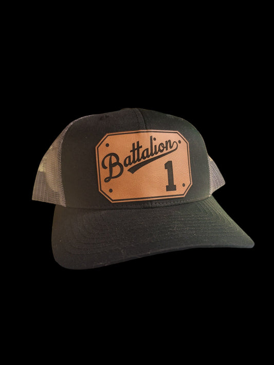 Custom Firefighter Leather Patch Hat - Richardson 112, passport, engine, ladder, fire hat