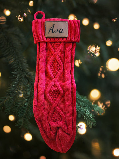 Custom Name Patch Christmas Stocking - christmas stocking, name stocking, custom name, christmas gift