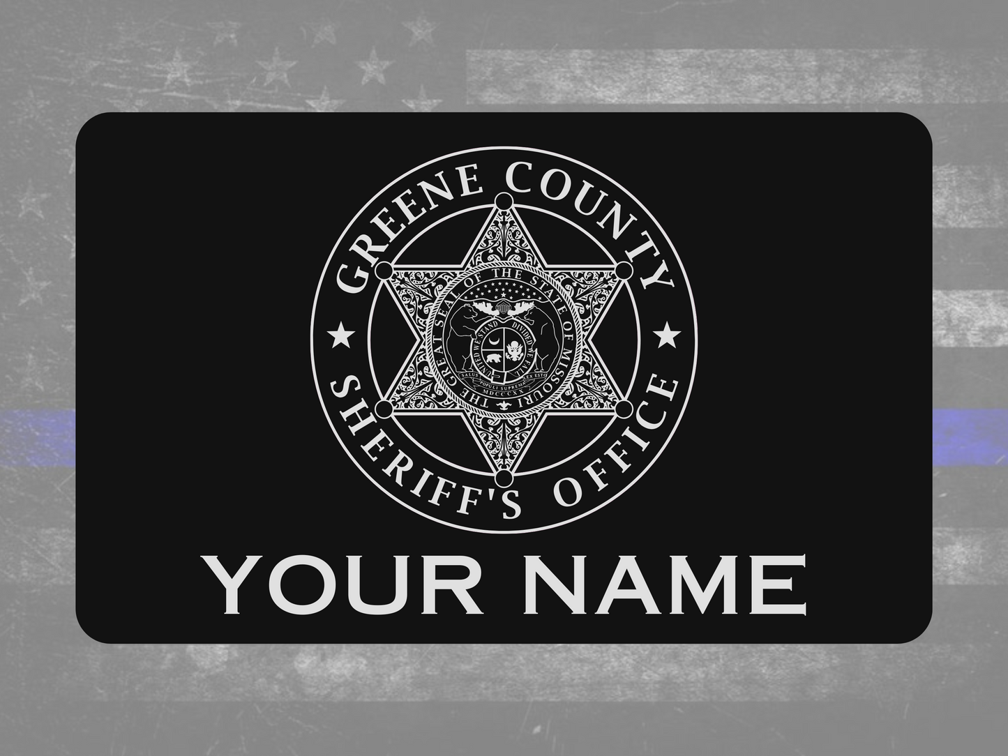 Greene County Missouri Metal Miranda Warning Card - law enforcement, metal, laser engraved, police gift, trooper, sheriff