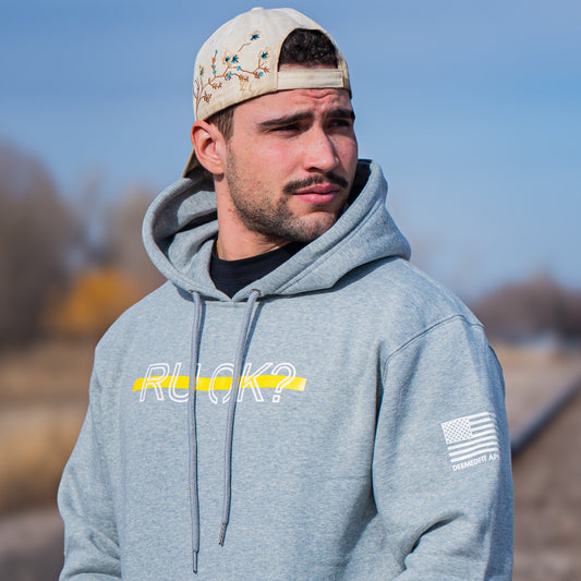 Stigma-Breaking Hoodie - Gold Line (Heather Grey)
