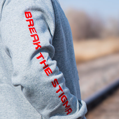 Stigma-Breaking Hoodie - Gold Line (Heather Grey)