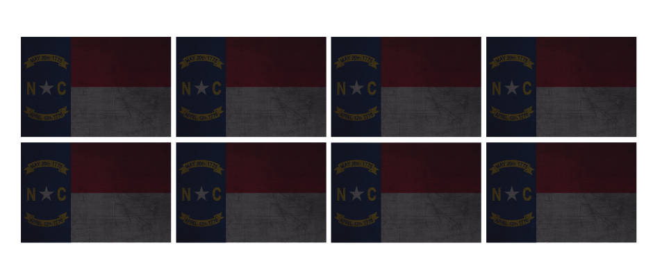 BLACKED OUT NORTH CAROLINA FLAG REFLECTIVE HELMET TRIM