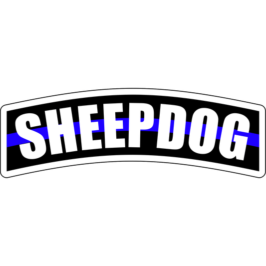 Sheepdog Tab Thin Blue Line - 5x1.5 inch Sticker