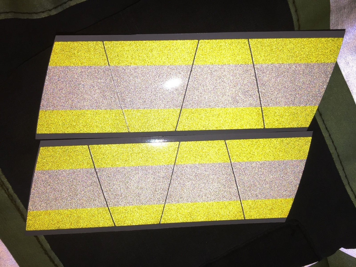 YELLOW/GREY TRIPLE STRIPE REFLECTIVE HELMET (TET) TETRAHEDRON 8 PACK