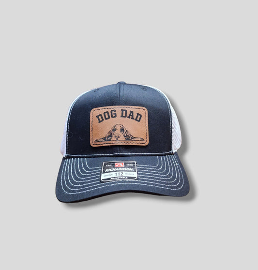 Dog Dad Custom Leather Patch Hat - Richardson 112, multiple breeds, German shepherd, bulldog hat, hats, custom gift