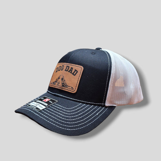 Dog Dad Custom Leather Patch Hat - Richardson 112, multiple breeds, German shepherd, bulldog hat, hats, custom gift