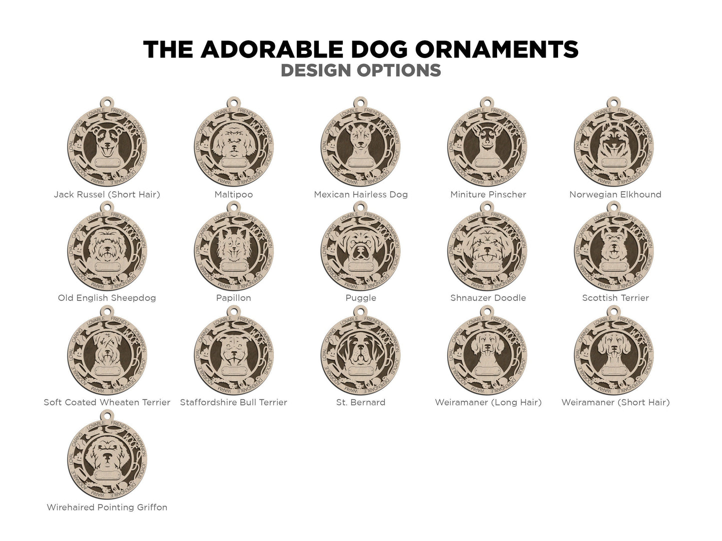Adorable Dog Ornaments 2 - personalized, custom ornaments, dog ornaments, christmas, dog, pet ornament, boxer, german shepherd