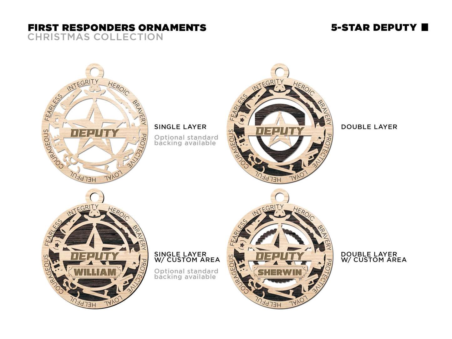 Deputy Ornament - emt gift, paramedic, cop, police gift, thin blue line gift, first responder, christmas ornament, custom ornament
