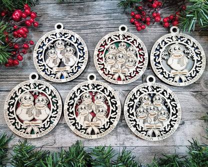 Custom Snow People Family Ornaments - Christmas ornaments, family Christmas, family ornaments