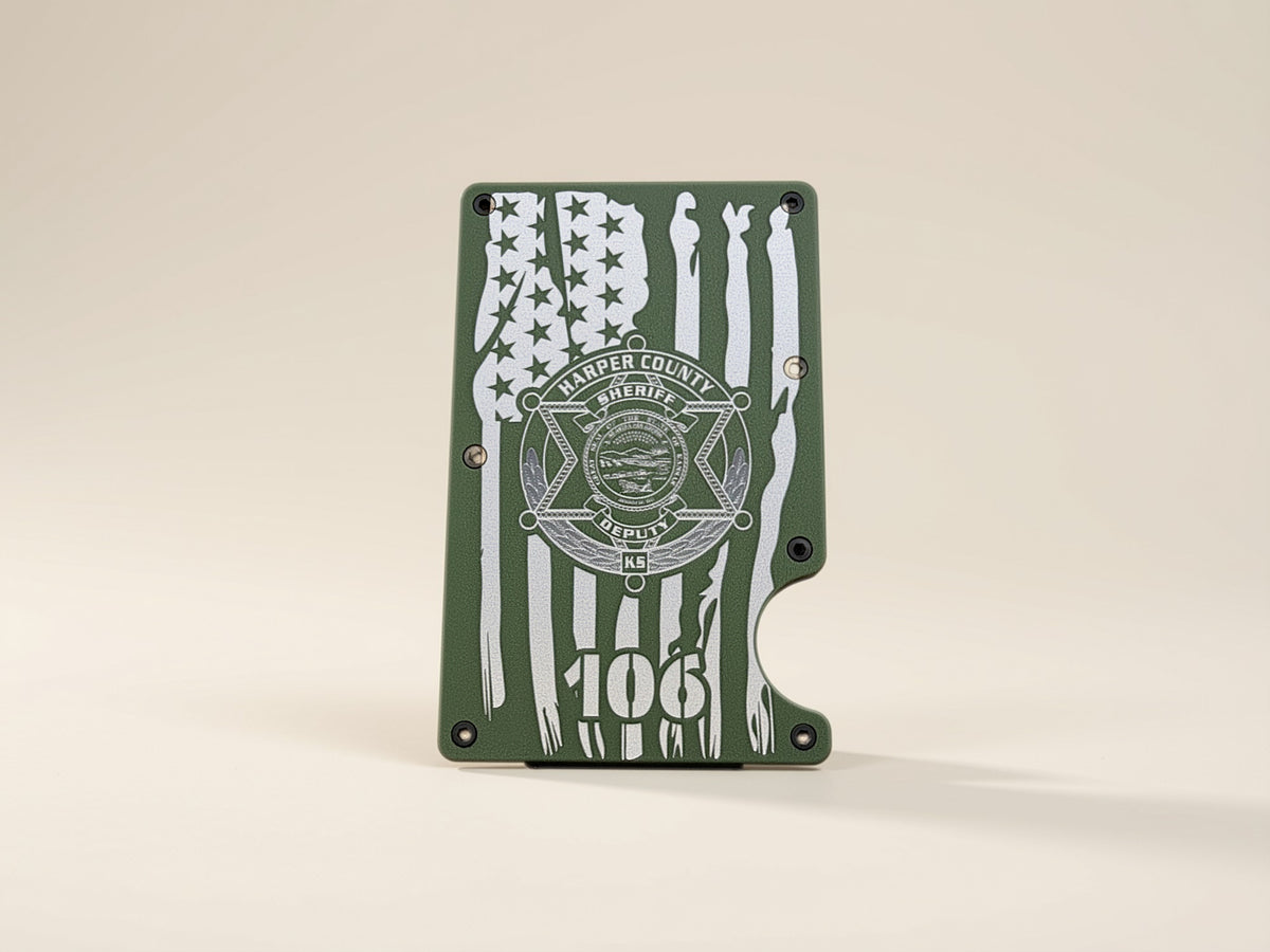 Custom Badge Engraved RFID Minimalist Wallet