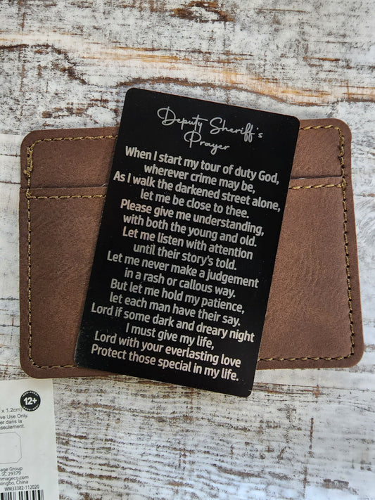 Personalized Police Insert Card, Police Officer's Prayer, Deputy Sheriff's Prayer, LEO Gift, Thin Blue Line