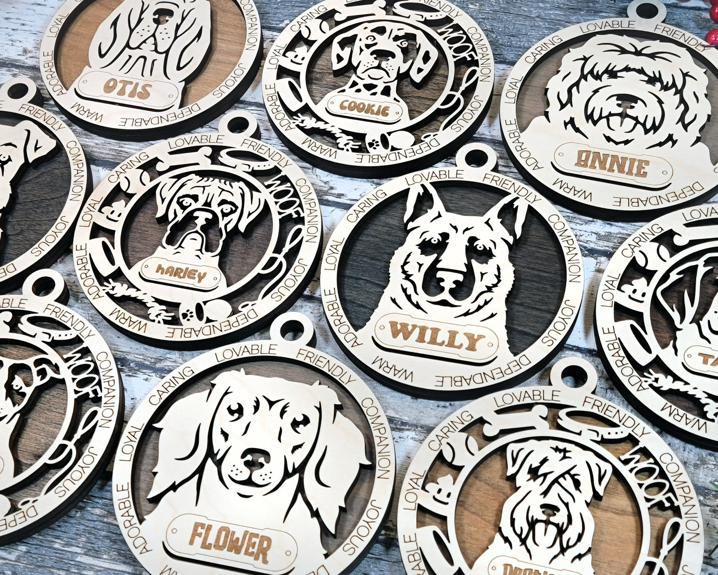 Adorable Dog Ornaments 2 - personalized, custom ornaments, dog ornaments, christmas, dog, pet ornament, boxer, german shepherd