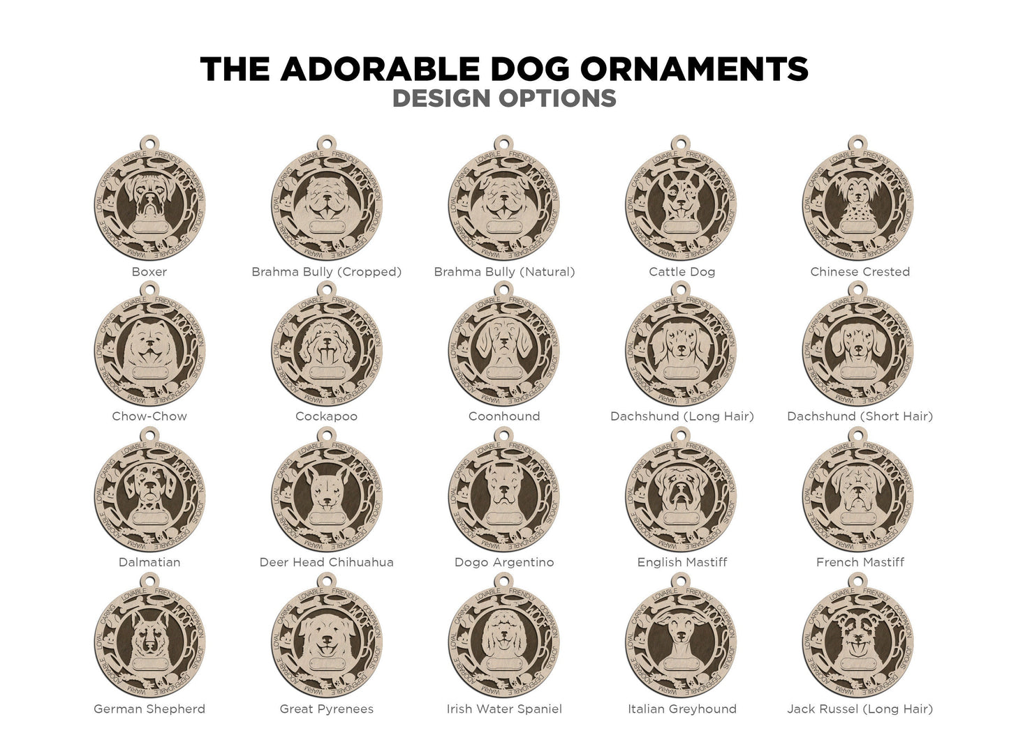 Adorable Dog Ornaments 2 - personalized, custom ornaments, dog ornaments, christmas, dog, pet ornament, boxer, german shepherd