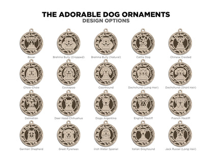 Adorable Dog Ornaments 2 - personalized, custom ornaments, dog ornaments, christmas, dog, pet ornament, boxer, german shepherd