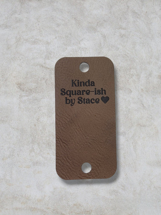 Leatherette Custom Crochet Tags - tags for handmade items, knitting, sewing, labels, quilting labels