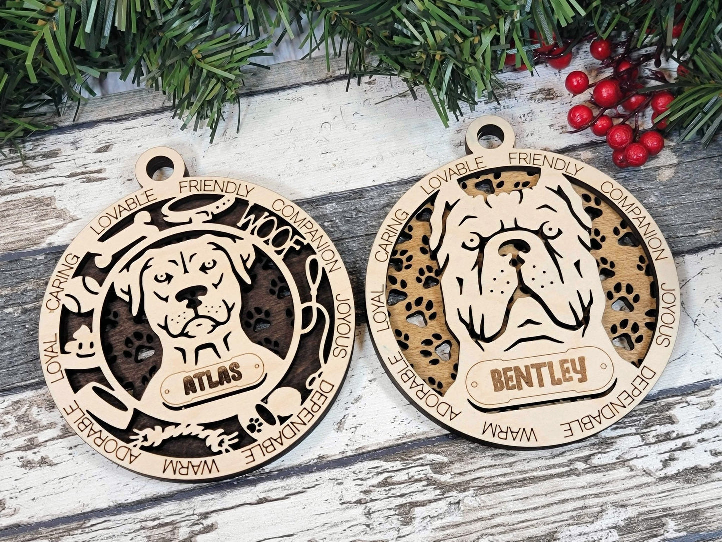 Adorable Dog Ornaments 2 - personalized, custom ornaments, dog ornaments, christmas, dog, pet ornament, boxer, german shepherd