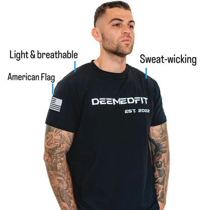 Men's Gym Tee "Compellence"- Black