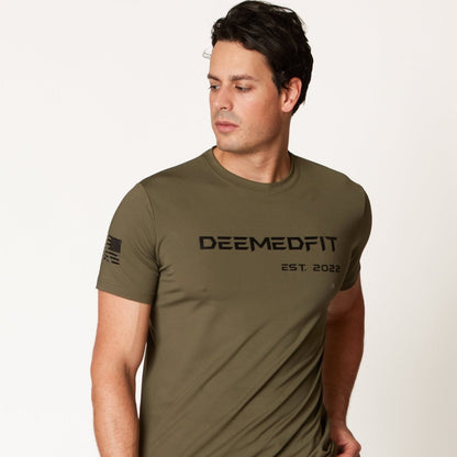 Men’s Gym Tee “Compellence” -Olive